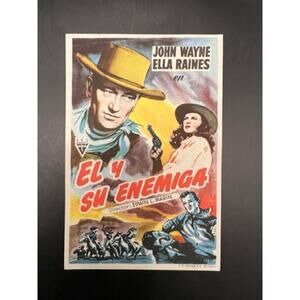RARE 1944 Tall in the Saddle John Wayne Movie Herald Handbill Western The Duke